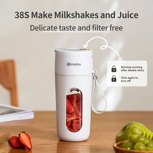 Simplus Portable Blender - 13.53oz Capacity, Quick Ice Crush in 38 Seconds, Stainless Steel Blades, USB Rechargeable, Easy Clean, Compact Kitchen Gadget