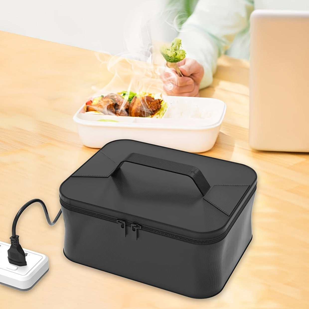 Mini Portable Oven 12V 110V Electric Lunch Box Personal Food Warmer Microwave Heated Lunch Box Portable Lunch Totes for Office/Home/Truck/Outdoor
