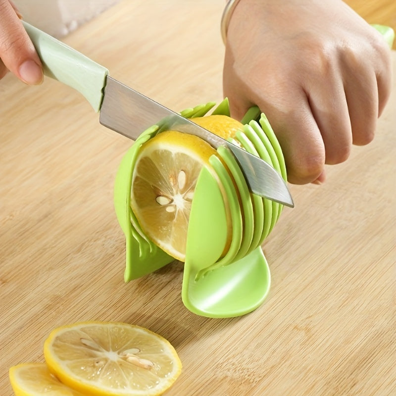1pc, Tomato Slicer Tool, Lemon Cutter Tool, Lemon Slicer Holder, Tomato Slicer Holder, Lemon Cutter Holder, Round Fruit Tongs, Egg Slicer Cutting Holder, Kitchen Tools Kitchen Accessories