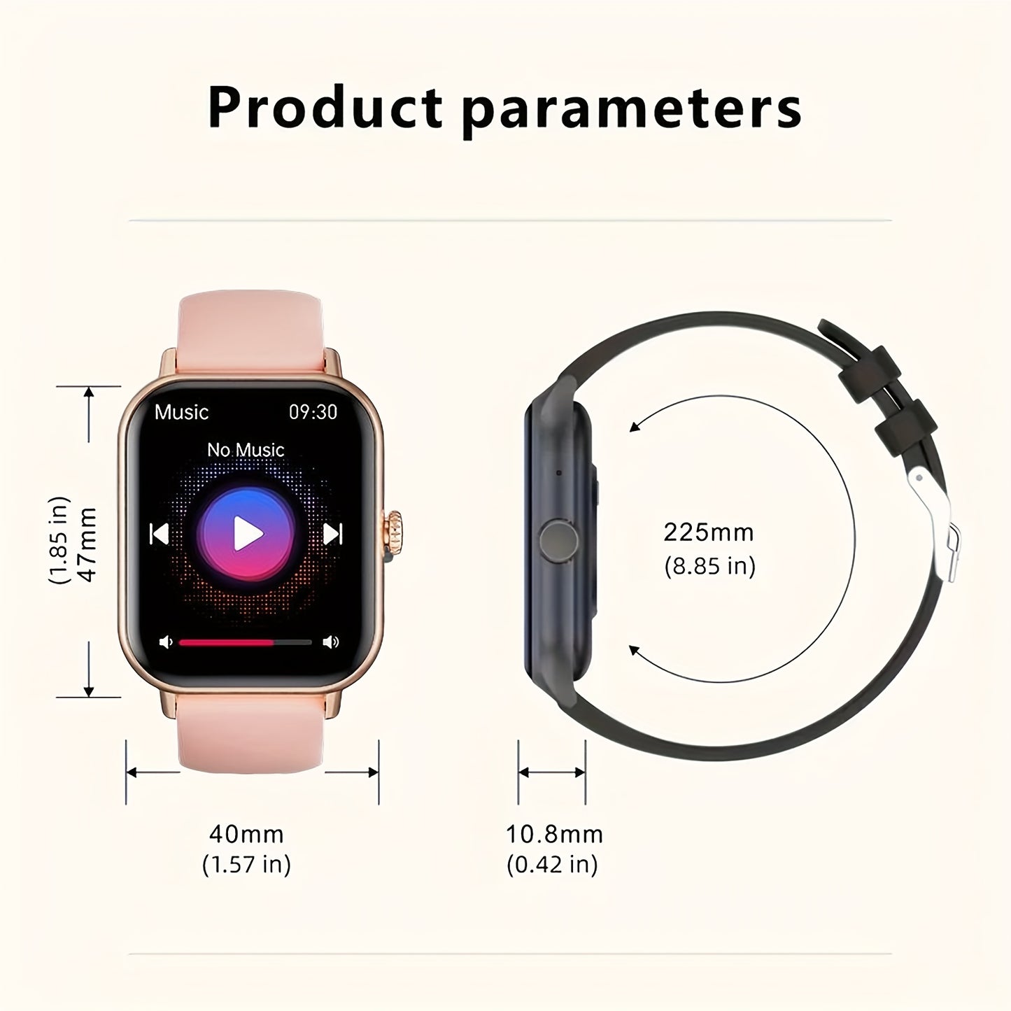 Smart Watch, 2.01'' Full Touch Screen Display With Message, Answer Make Call Smartwatch, Sports Pedometer, Information Alerts, For IPhone/Android Phones, Smartbands Fitness Watch For Women/Men Friend Gift, Birthday Gift