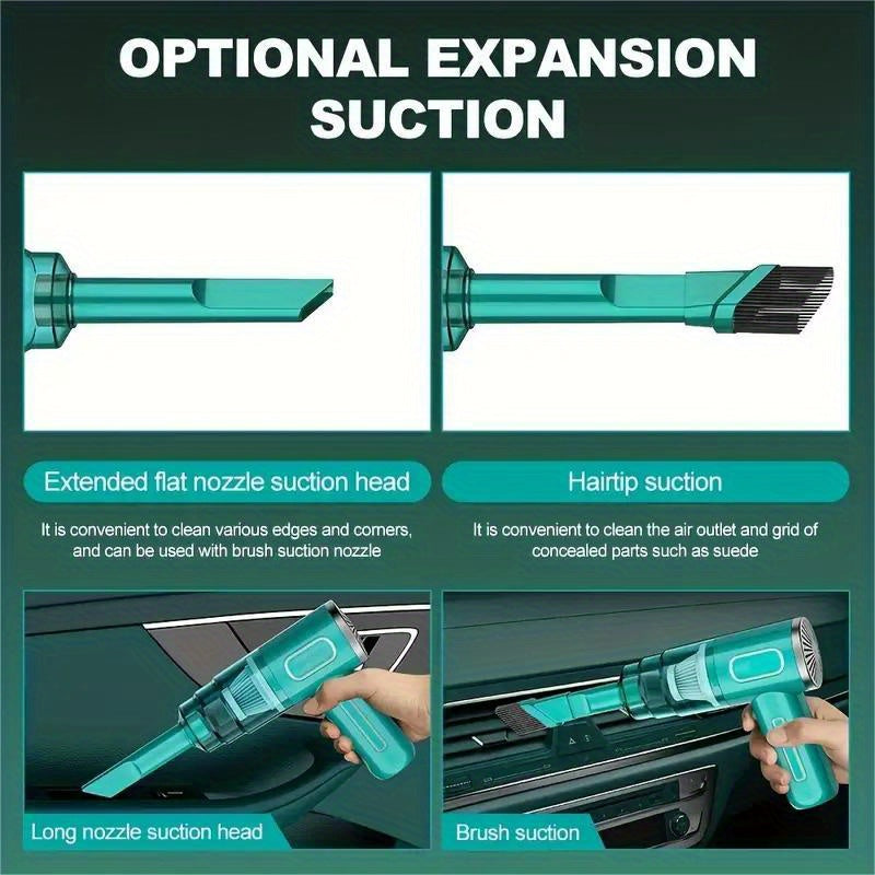 Upgraded Version, Portable Cordless Hand-held Vacuum Cleaner, Cyclone Suction Wireless Vacuum Cleaner. Echargeable Strong Suction Vacuum Cleaner Suitable For Cars/Offices/Homes