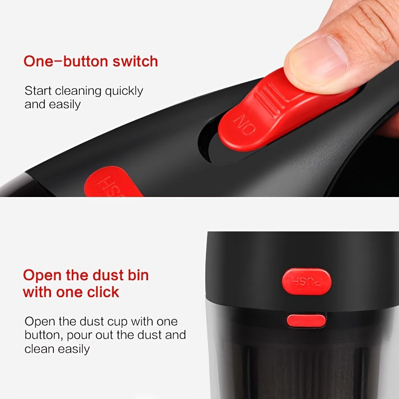 1pc CascadeVac Cordless Handheld Vacuum Cleaner, High Power Wireless Mini Home and Car Dust Remover with USB Charging, Rechargeable Lithium Battery, Plastic Material, Includes Crevice Tool, No Bag, for Carpet Floor Cleaning