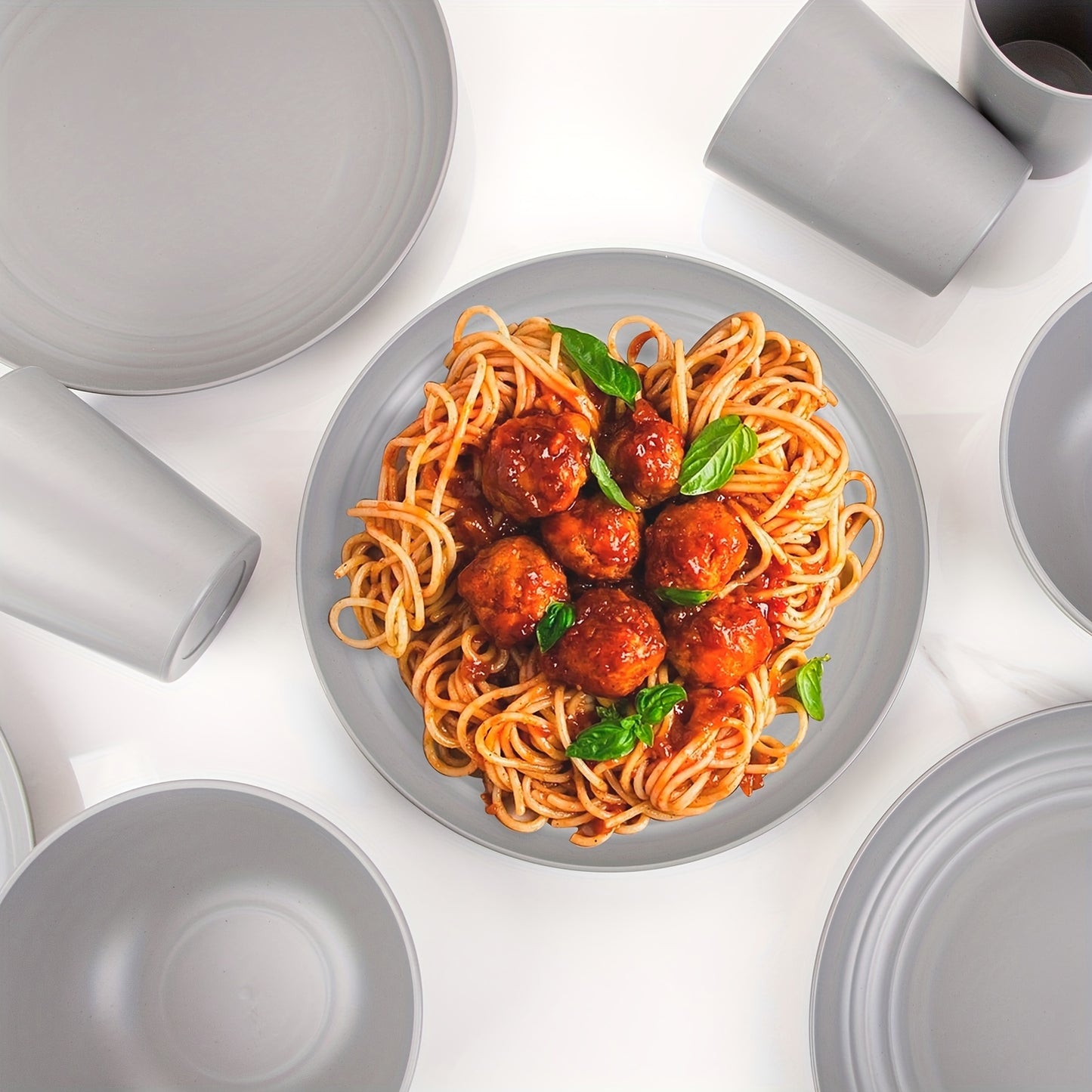 36pcs Black Wheat Straw Dinnerware Set Of 12, Plates And Bowls Set, Plastic Plates Reusable, Halloween Halloween Plastic Plates, Black Dishwasher And Microwave Safe, Unbreakable Dinnerware, Camping Plates.