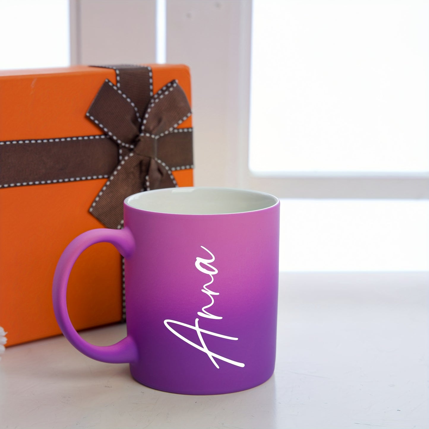 1pc, Personalized 11oz Gradient Ceramic Coffee Mug With Custom Name, 320ml Coffee Cup, Dishwasher & Microwave Safe, Ideal For Drinks & Gifts, Birthday, Valentine's Day Present For Family, Friends, Coworkers