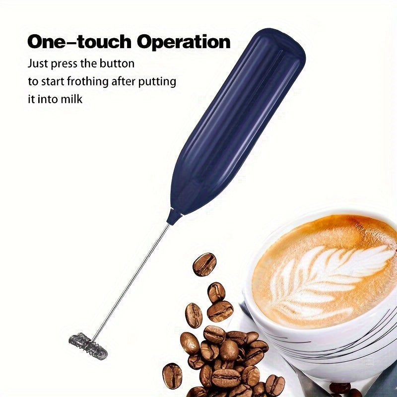 1pc Lalayuan Powerful Electric Milk Frother, Mini Milk Foamer, Handheld Electric Whisk, Battery Operated (Not Included) Drink Mixer Hand Mixer For Coffee Electric Wireless Blender For Lattes, Cappuccino, Frappe, Chocolate, Fo