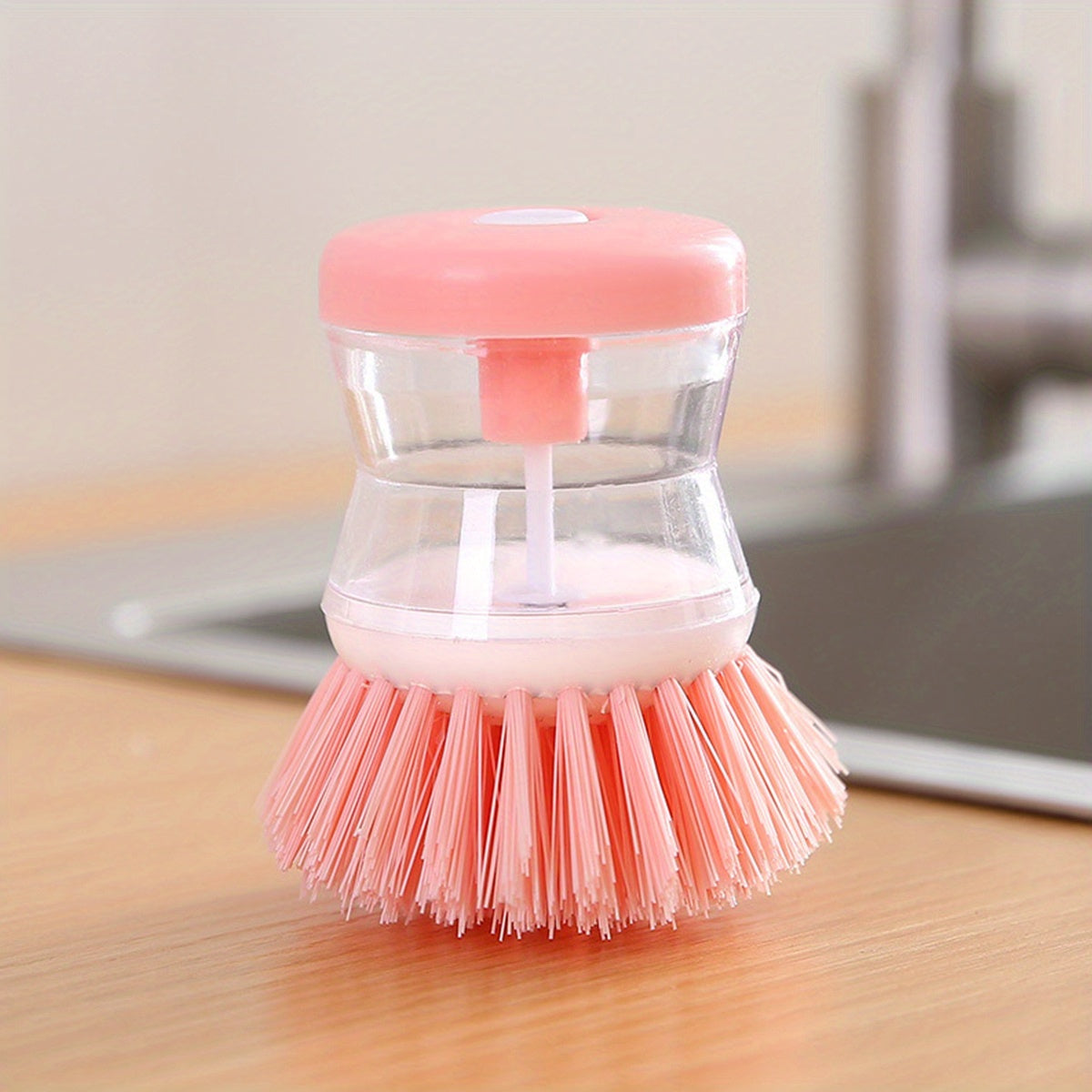 1pc Ceramic Soap Dispenser Dish Brush: Perfect For Dishes, Pots, Pans & Kitchen Sinks - Household & College Dorm Essentials!