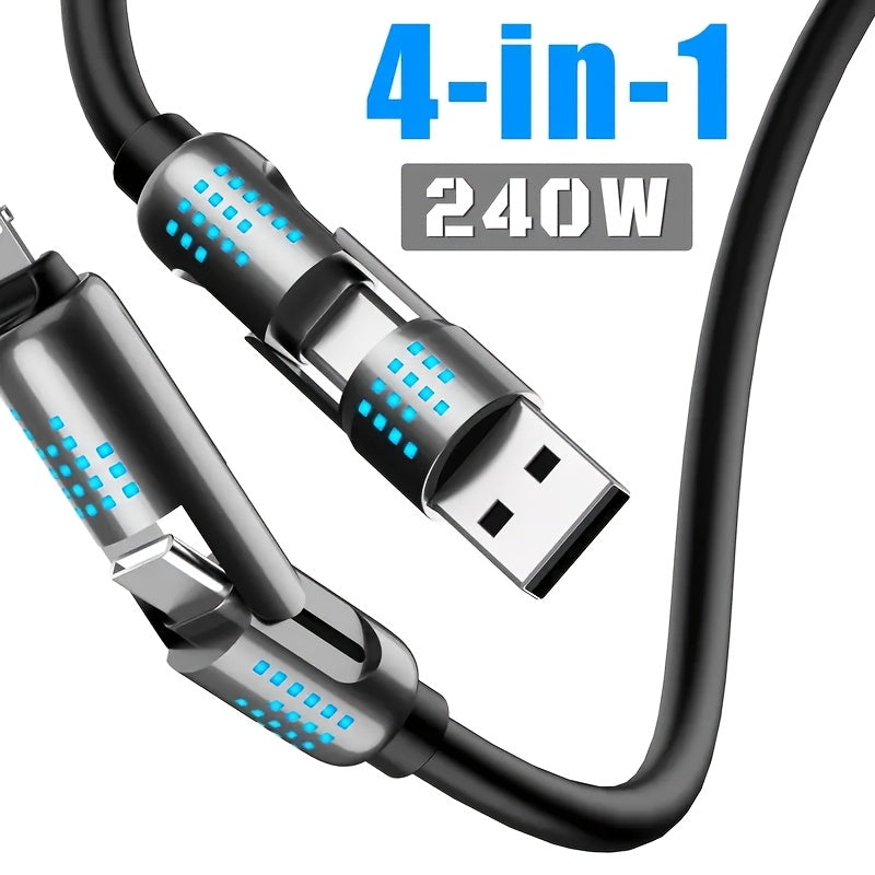 4-In-1 Multi USB Charging, High-Speed USB-C Fast Charging Cable for Android Phones from Samsung, Redmi, Oneplus And Xiaomi