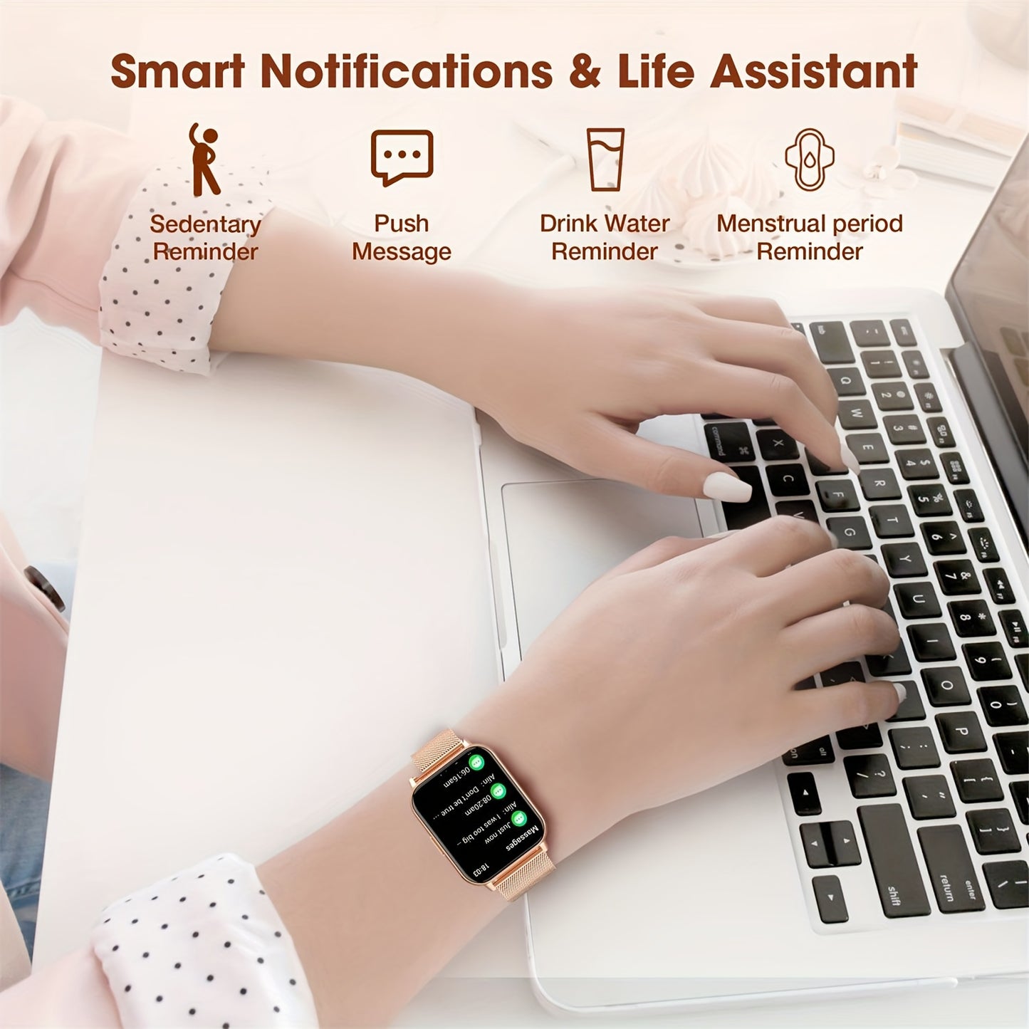 New Smartwatch 1.85 Inch, Wireless Make/Receive Calls Multiple Sports Modes Sedentary Reminder Weather Forecast Message Notification Multi-Sports Mode Compatible With Android And Apple Phones Smartwatch For Men And Women Best