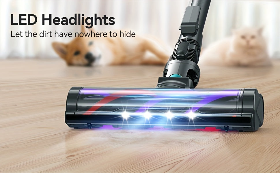 [Powerful|Lightweight] 23Kpa Powerful Suction Cordless Vacuum Cleaner | 4 In 1 Handheld Vacuum, Lightweight Stick Vacuum, Detachable Battery, LED Brush, 1.3L Dust Cup For Home Hard Floor Carpet Pet Hair