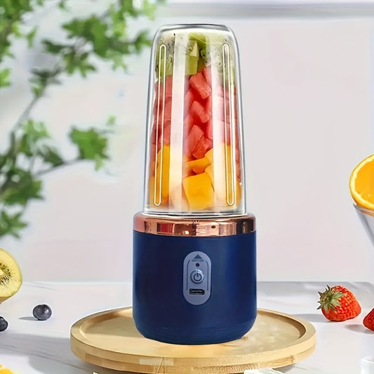 1pc Compact 2-in-1 Portable Blender & Juicer with USB Charging - Stainless Steel/Plastic, 1500mAh Lithium Battery, Digital Display, Includes Water Bottle - Ideal for Smoothies & Fresh Juice On-the-Go, Smoothie Blender Portabl