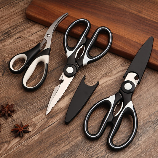 Multi-Functional Stainless Steel Kitchen Scissors - Powerful Chicken Bone Cutting, Meat Deboning, De-Shrimping, and Multi-Purpose Use - Perfect Birthday, Christmas, Halloween, and New Year's Gift for Friends and Family