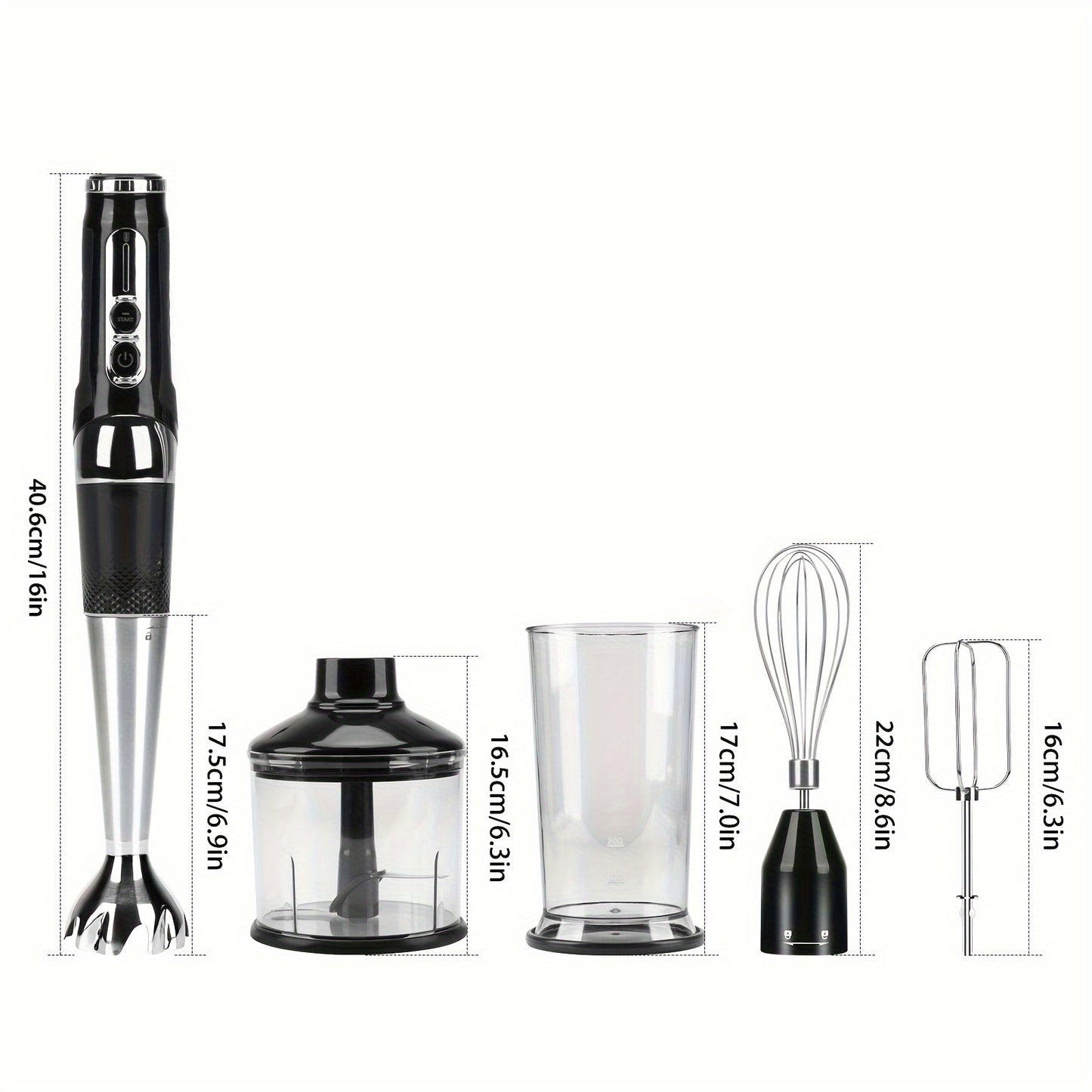 Cordless Immersion Blender, 4-in-1 Rechargeable Electric Hand Blender, 21-Speeds & 3-Angle Adjustable With 23.67oz Chopper, 23.67oz Beaker, Egg Whisk And Beater For Smoothies, Soup, Baby Food (Grey)