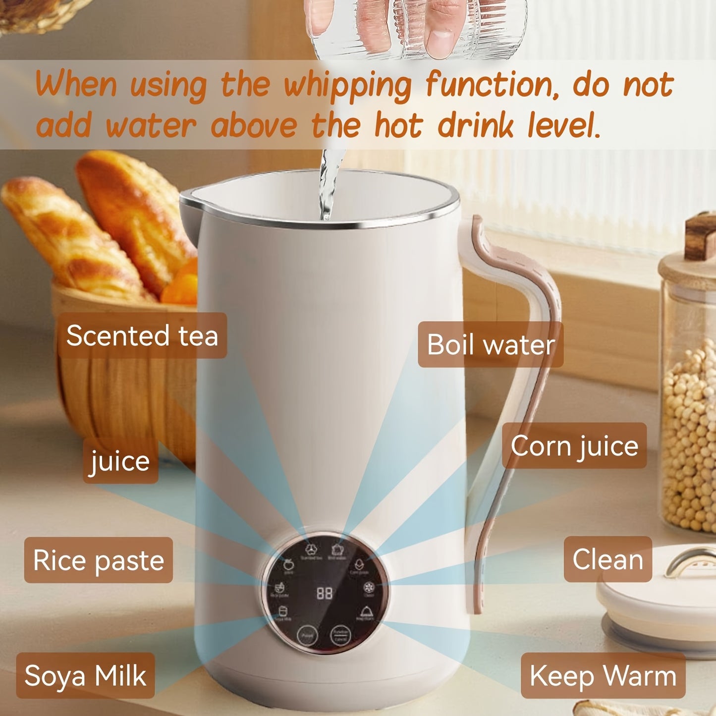 [Smart Milk Maker] Compact Smart Soy Milk Maker | Fully Automatic Food Processor, Blender, And Multifunctional Portable Juicer