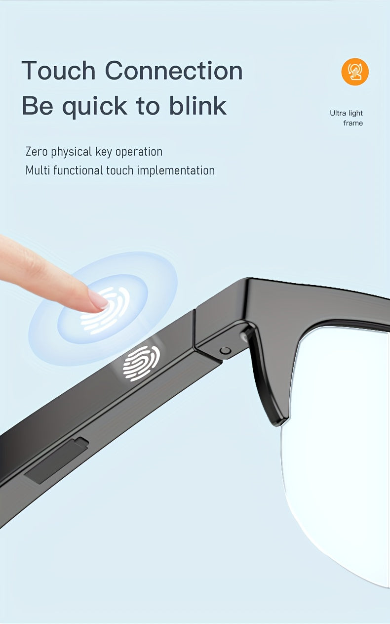 Smart Wireless 5.3 Eyeglass headphones with microphone, blue light blocking and stereo sound - perfect for cycling, driving, fishing and travelling | Free calling compatible with all mobile phones A Christmas gift for mum or