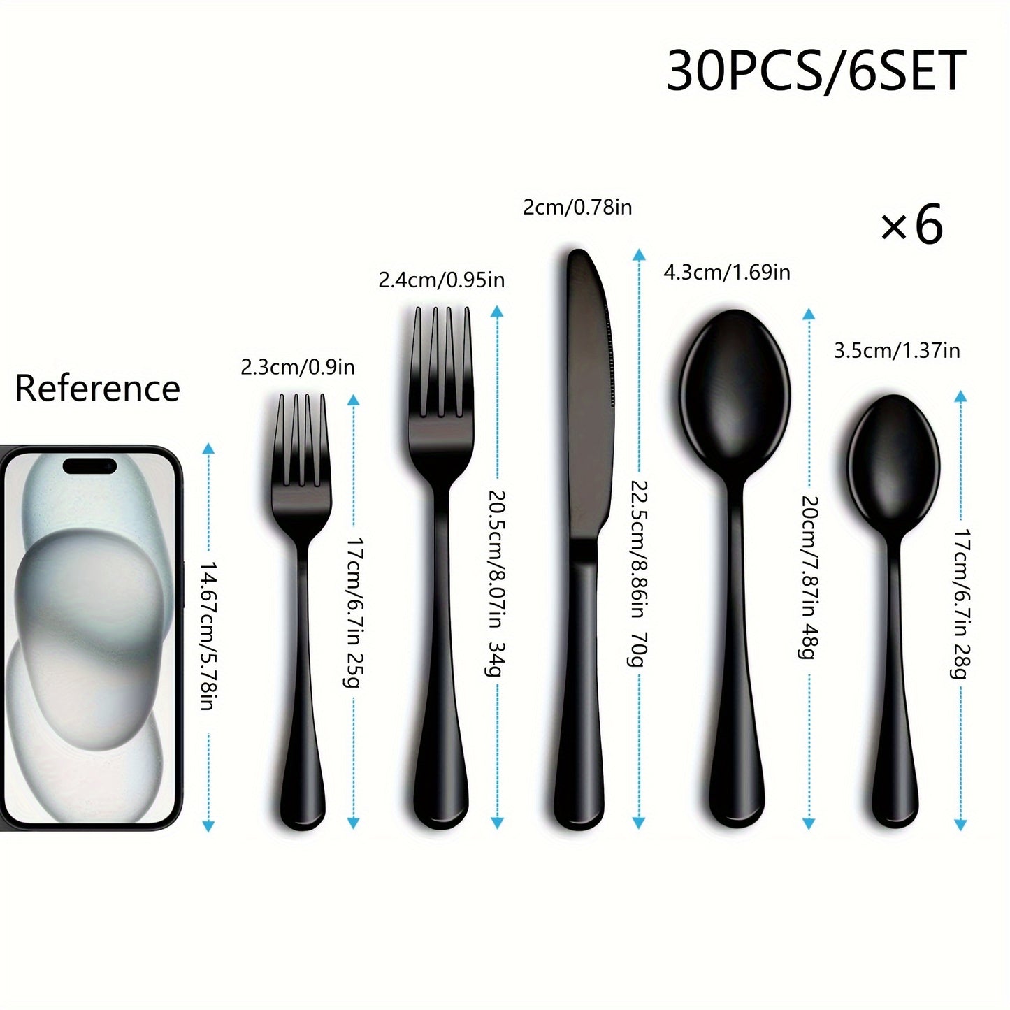 [30pcs Silverware Set Durable] 30pcs silverware set for 6 people, high-end stainless steel tableware set, mirror polished, durable household kitchen tableware set, including fork, knife and spoon set, dishwasher safe cleaning