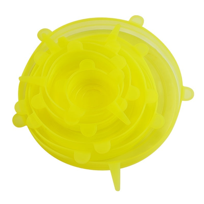 6Pcs Premium Silicone Stretch Lids - Reusable, Multifunctional Food Savers for Fresh-keeping, Sealed Preservation, and Storage - Flexible, Durable, Easy to Clean, and BPA-Free Kitchen Accessories