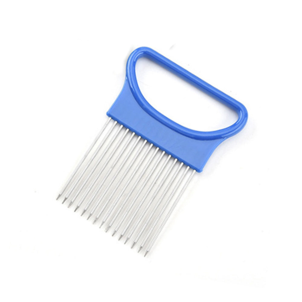 1pc, Onion Slicer Holder, Onion Holder For Slicing, Stainless Steel Onion Slicer Cutter, Lemon Holder Slicer, Creative Onion Slicer Holder, Onion Slicer Cutter For Steak Tendons, Household Gadget, Kitchen Too