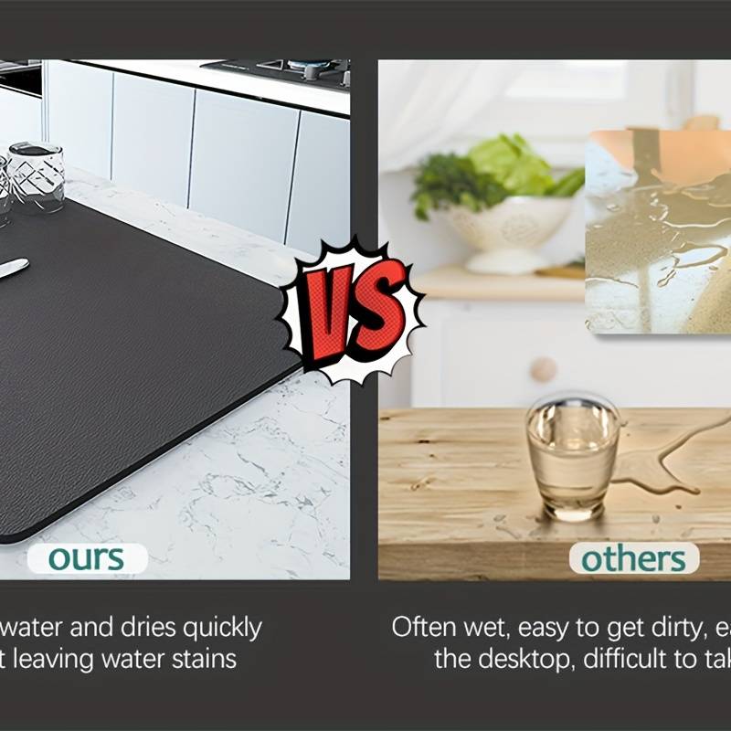 1pc, Premium Rubber Kitchen Drain Mat - Water-Resistant, Insulating, Filtering, and Anti-Slip - Cotton-Blend, Durable, and Easy-to-Clean for Kitchen Supplies