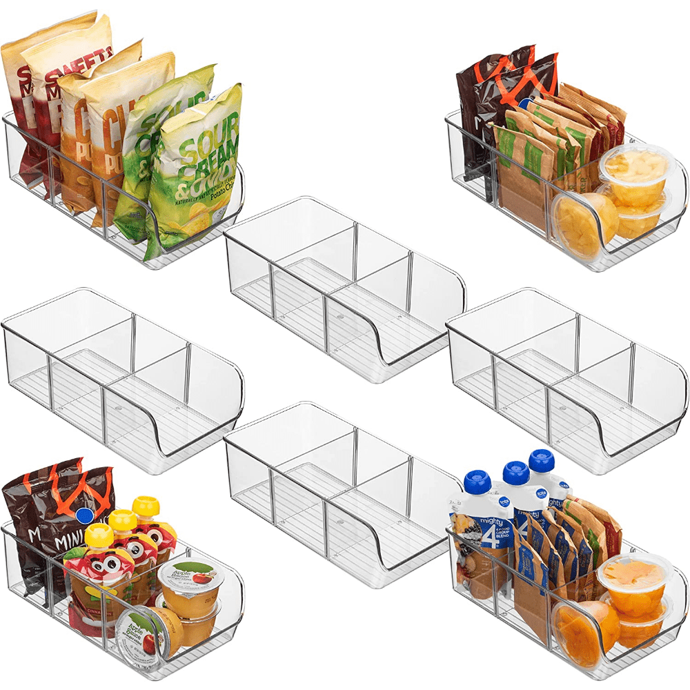 1pc Pantry Storage Bins with Dividers, Kitchen Organization and Storage, Fridge and Cabinet Organizers
