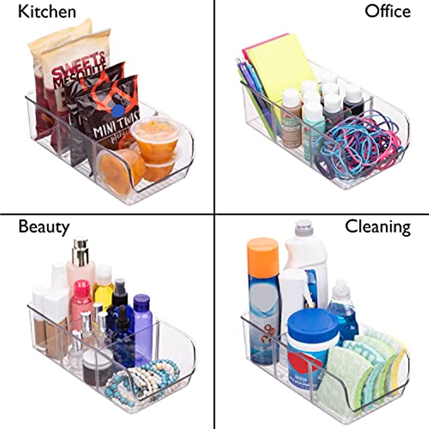 1pc Pantry Storage Bins with Dividers, Kitchen Organization and Storage, Fridge and Cabinet Organizers