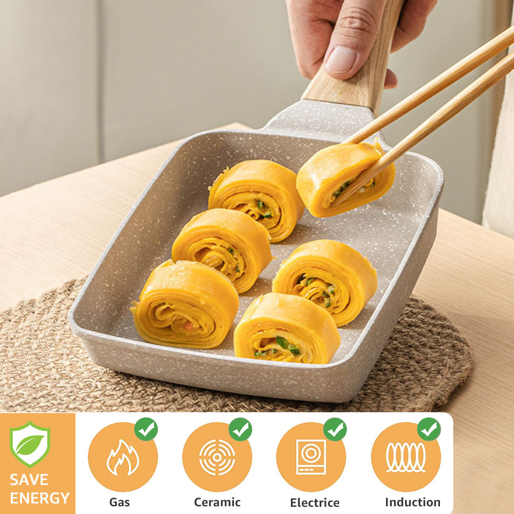 1pc Japanese-Style Tamagoyaki Omelette Pan - 5.9''x7.08'' Rectangle Cast Iron Frying Pan for Perfectly Shaped Eggs - Kitchen Essential for Home Cooking, Non-Stick Cooking Surface, Durable, Easy to Clean, Heat-Resistant, Versa