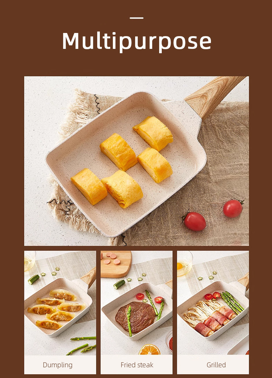 1pc Japanese-Style Tamagoyaki Omelette Pan - 5.9''x7.08'' Rectangle Cast Iron Frying Pan for Perfectly Shaped Eggs - Kitchen Essential for Home Cooking, Non-Stick Cooking Surface, Durable, Easy to Clean, Heat-Resistant, Versa
