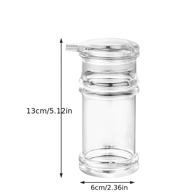 1pc Portable Clear Oil Pot - Seasoning Bottle with Sauce Dispenser for BBQ Kitchen - Reusable Plastic Spice Jar for Olive, Soy Sauce, Vinegar, and More Kitchen Essentials