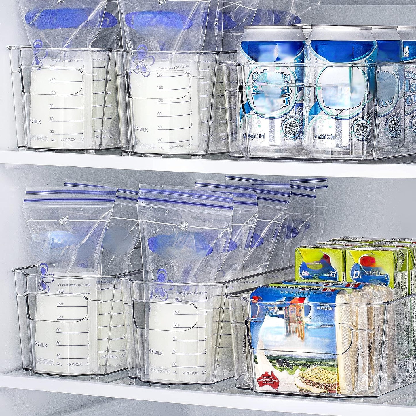 1pc Breastmilk Storage Container, Transparent Clear Freezer And Fridge Organizer Bins, Plastic Storage Bins For Breast Milk, Baby Pouches, Formula, Bottles And Yogurts, Home Kitchen Storage Supplies