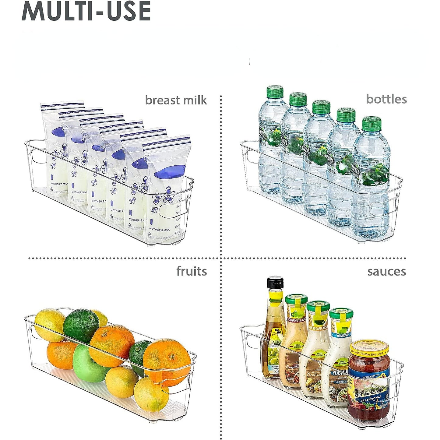1pc Breastmilk Storage Container, Transparent Clear Freezer And Fridge Organizer Bins, Plastic Storage Bins For Breast Milk, Baby Pouches, Formula, Bottles And Yogurts, Home Kitchen Storage Supplies
