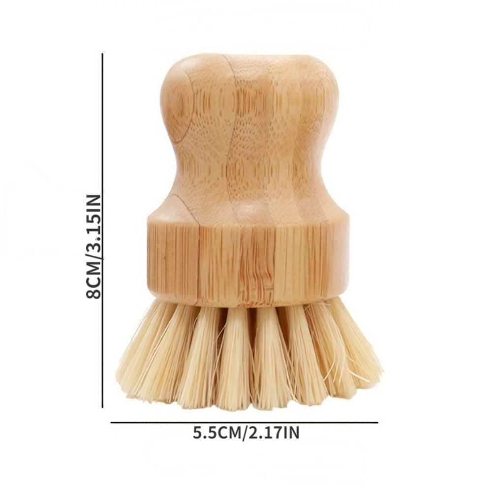 1pc Natural Sisal Handheld Multi-Functional Kitchen Cleaning Brush - Durable Dishwashing, Pans, Pots, Sink Countertop Scrubber - Easy to Clean, Non-Slip Handle, Effective Grease Remover, Ready for School and Daily Kitchen Use