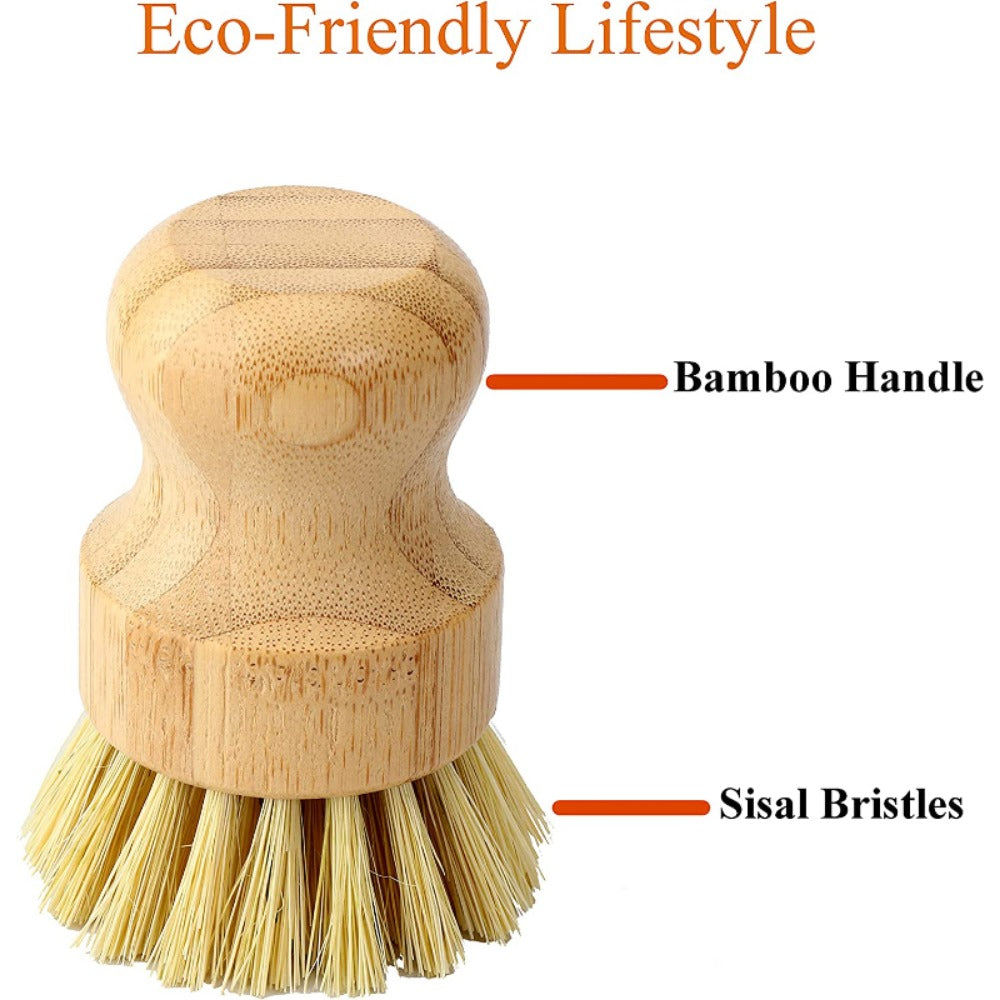 1pc Natural Sisal Handheld Multi-Functional Kitchen Cleaning Brush - Durable Dishwashing, Pans, Pots, Sink Countertop Scrubber - Easy to Clean, Non-Slip Handle, Effective Grease Remover, Ready for School and Daily Kitchen Use