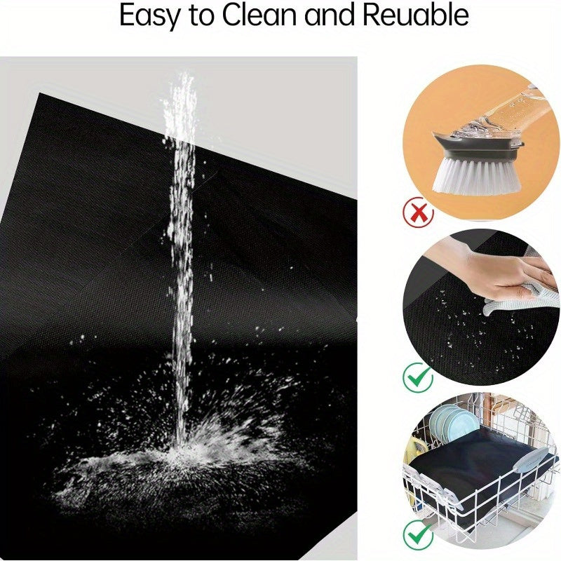 2-Pack Durable Non-Stick Teflon Oven Liners - 16x24 Inch Heavy Duty Plastic Grill Pads for Electric, Gas, Convection, Microwave Ovens and Grills