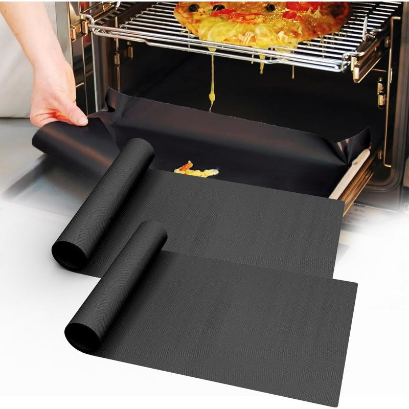 2-Pack Durable Non-Stick Teflon Oven Liners - 16x24 Inch Heavy Duty Plastic Grill Pads for Electric, Gas, Convection, Microwave Ovens and Grills
