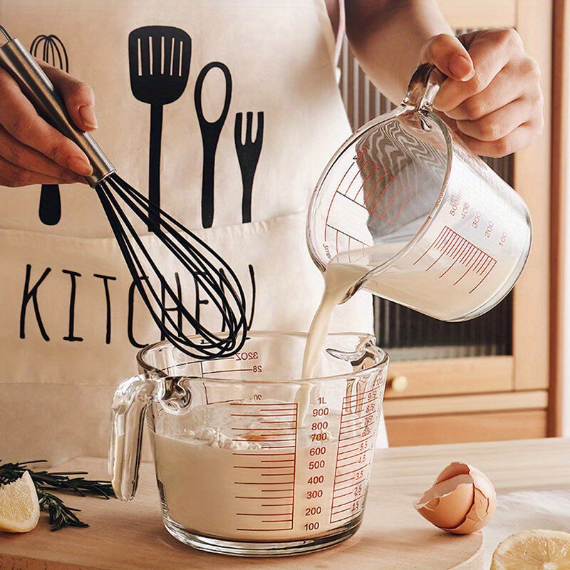 500ml  Heat-Resistant Glass Measuring Cup with Scale and Handle, Microwave & Oven Safe for Baking and Cooking