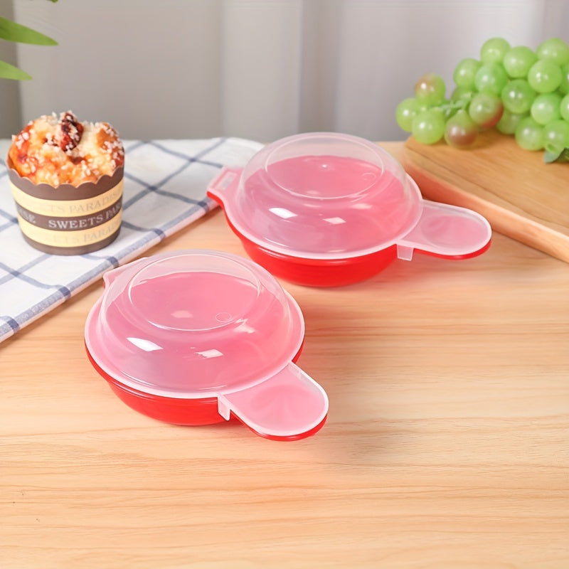 2sets, Microwave Egg Cooker, Red And Clear, Kitchen Gadgets, Restaurant Kitchen Accessories