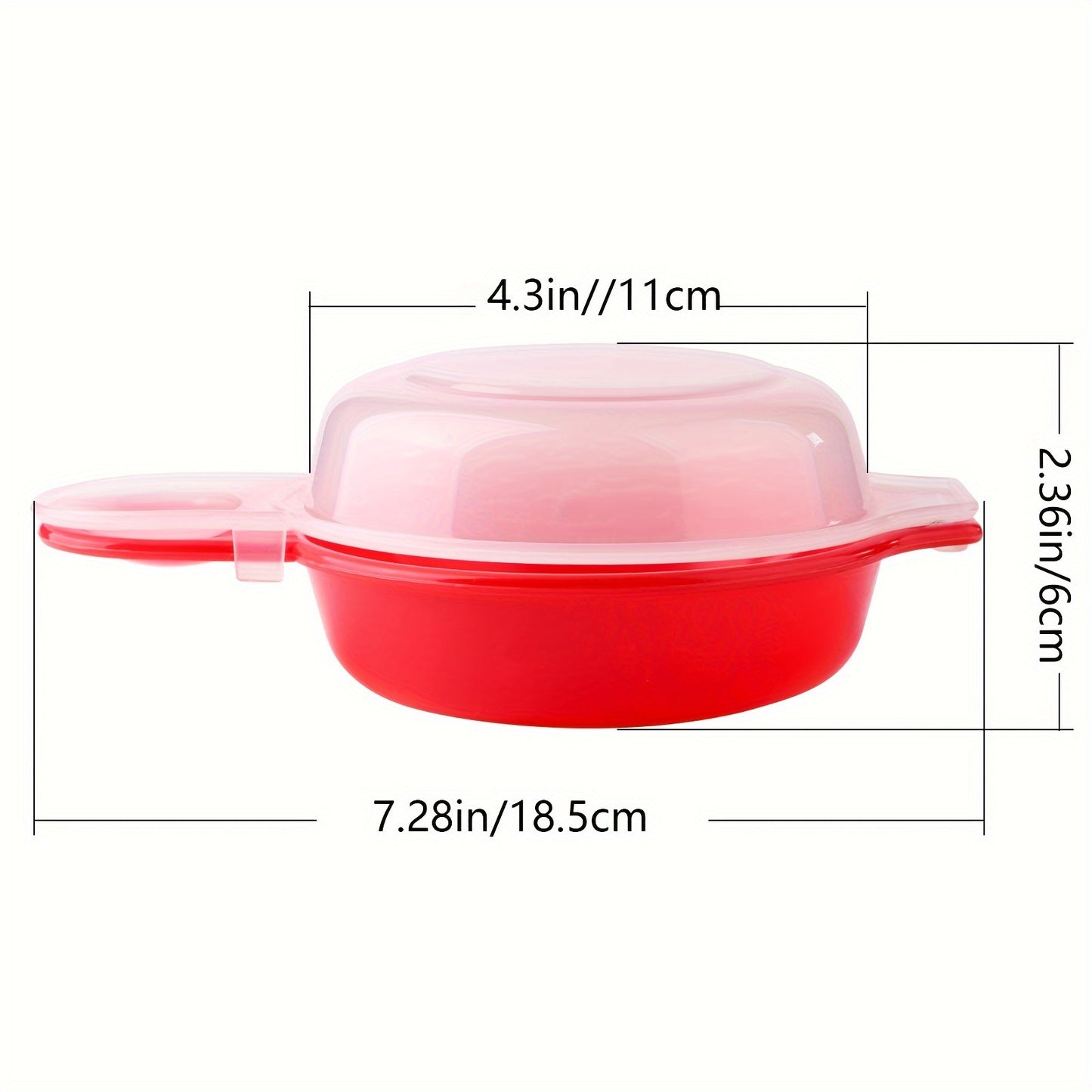 2sets, Microwave Egg Cooker, Red And Clear, Kitchen Gadgets, Restaurant Kitchen Accessories