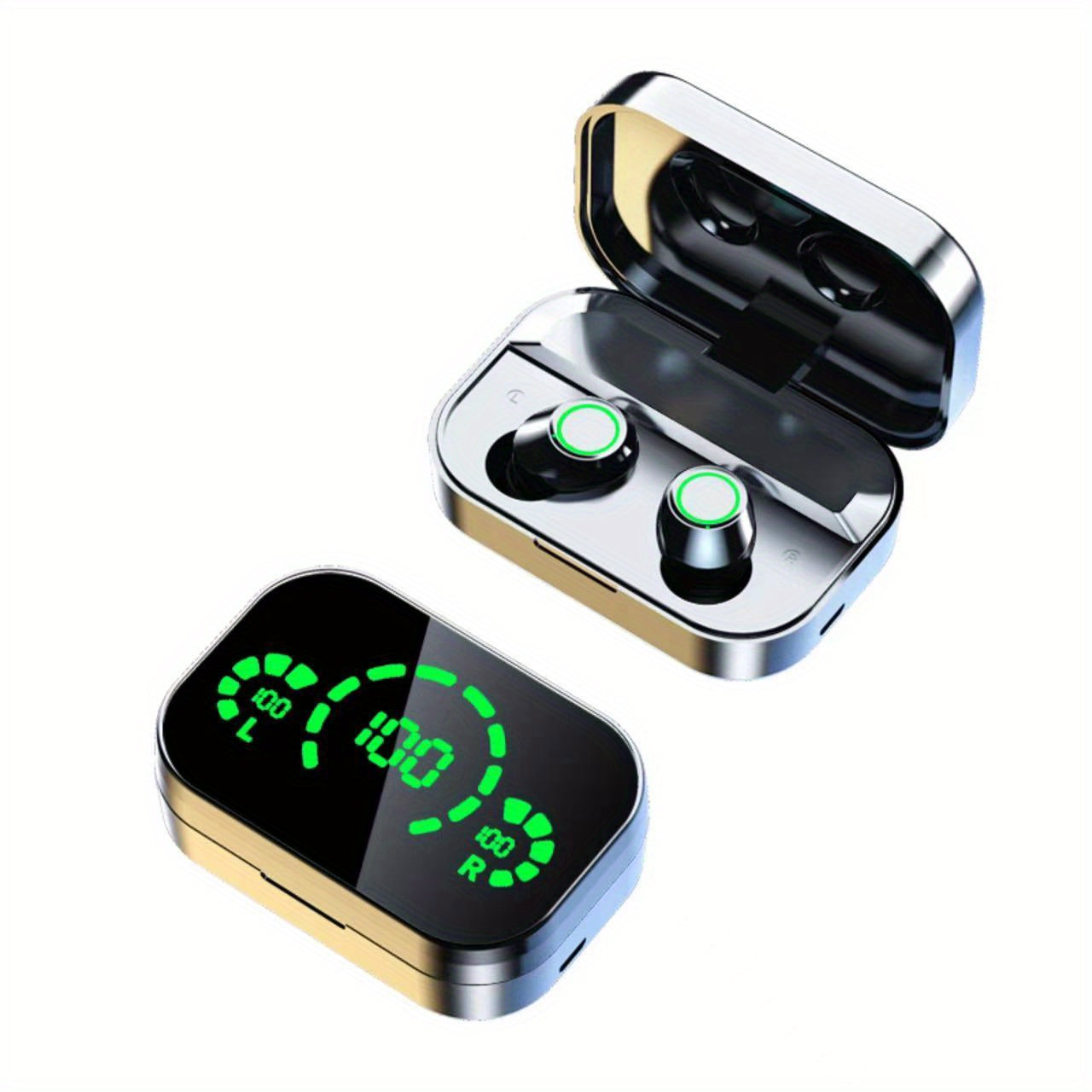 True Wireless Earbuds, BT TWS Earphones with Mic, Helmet Earpiece Hearing for Phones
