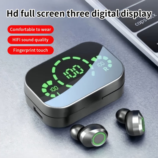 True Wireless Earbuds, BT TWS Earphones with Mic, Helmet Earpiece Hearing for Phones