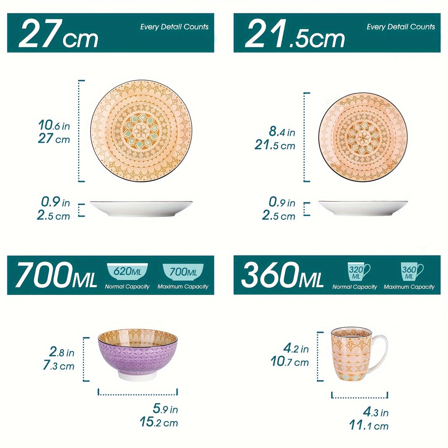 Exquisite Japanese Style Porcelain Dinnerware Set - 16 Pcs for 4, Including Plates & Bowls - Premium Quality, Microwave & Dishwasher Safe, Effortless Elegance for Your Dining Experience