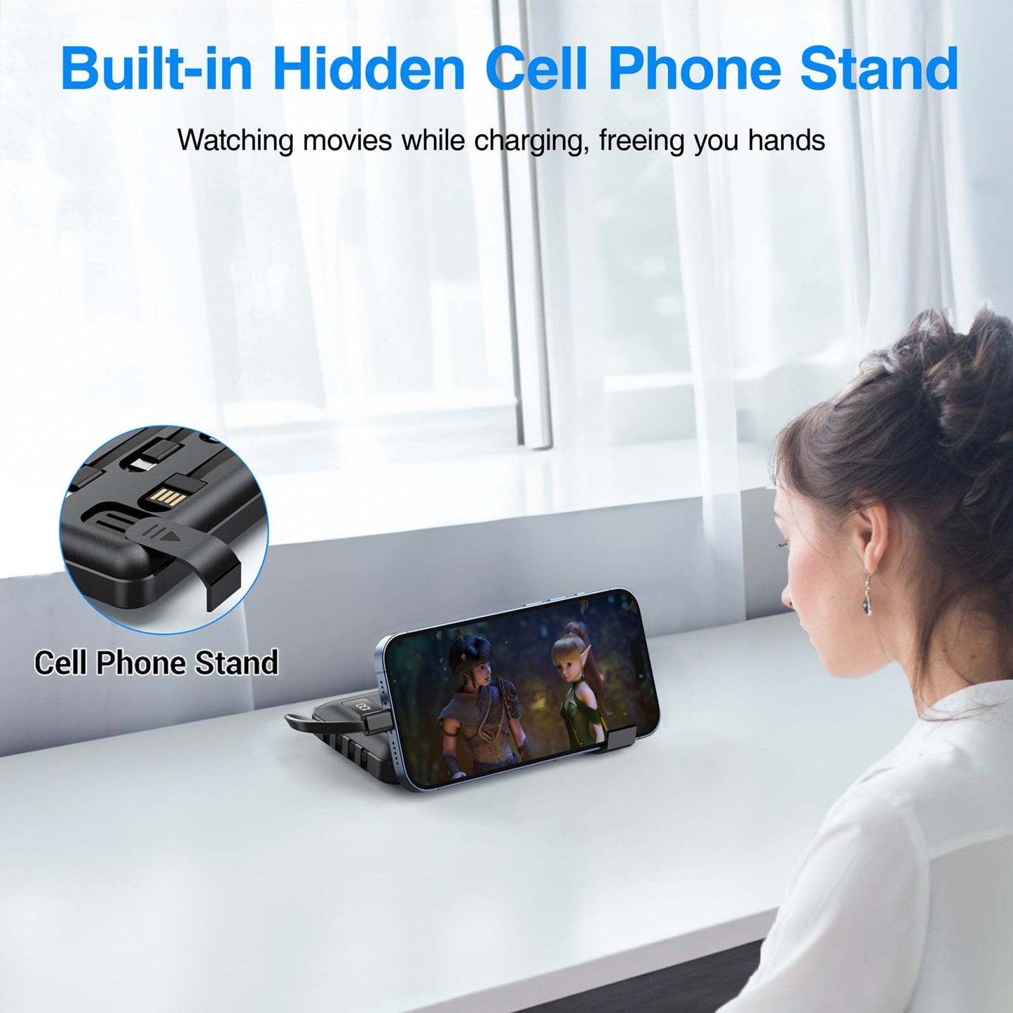 20000mAh Multi-Functional Power Bank - Portable Charger for Fast USB Charging of Mobile Phones with Cable