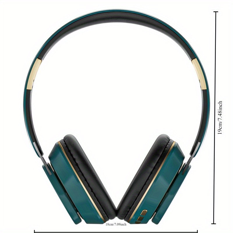 Stylish wireless headphones, super high sound quality, deep bass, 20 hours of playback time wireless headphones, microphone, hi-Fi stereo folding portable headphones, suitable for home office phones