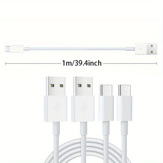 2A USB Type-C Fast Charging Cable: 3.3Ft/1M, Compatible with Xiaomi, Redmi, Samsung Mobile Phones - USB-C Wire