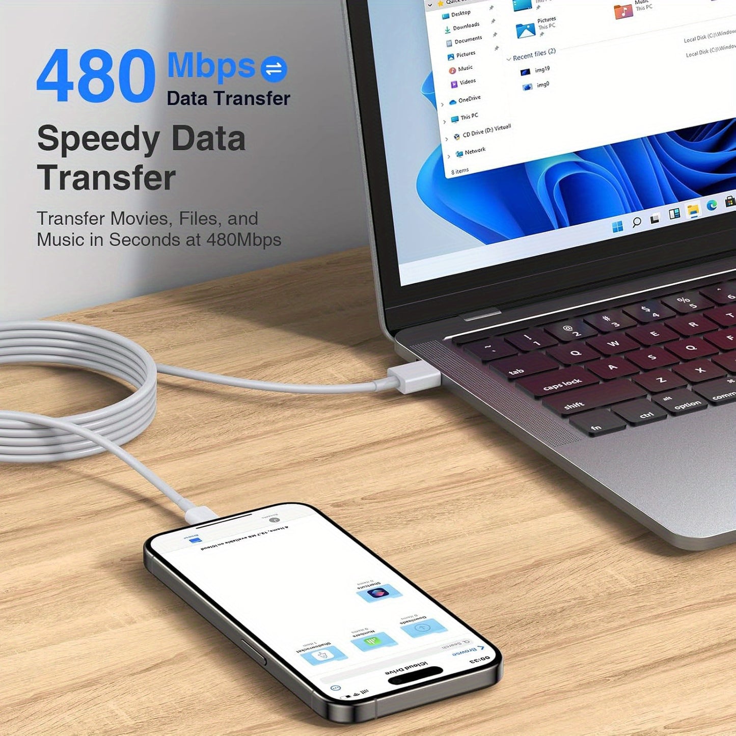 2A USB Type-C Fast Charging Cable: 3.3Ft/1M, Compatible with Xiaomi, Redmi, Samsung Mobile Phones - USB-C Wire