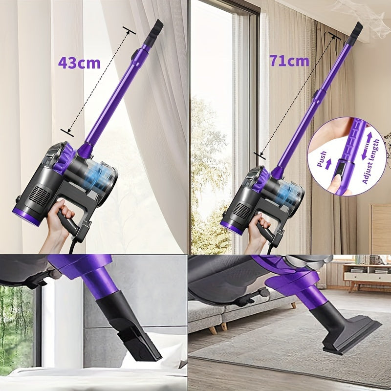 110V 600W Powerful Vacuum Cleaner - Wet/Dry, Low Noise, Portable, Suitable for Pet Hair, Hard Floors, Carpets Handheld Vacuum Cleaner, Four in One Lightweight Handheld Vacuum Cleaner
