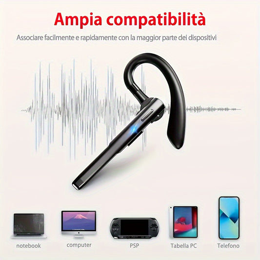 Long-Lasting Wireless Earphones - Earbud Headphones with Microphone, 120-Hour Standby, Suitable for Offices, Truck Drivers, and Compatible with IOS/Android Phones