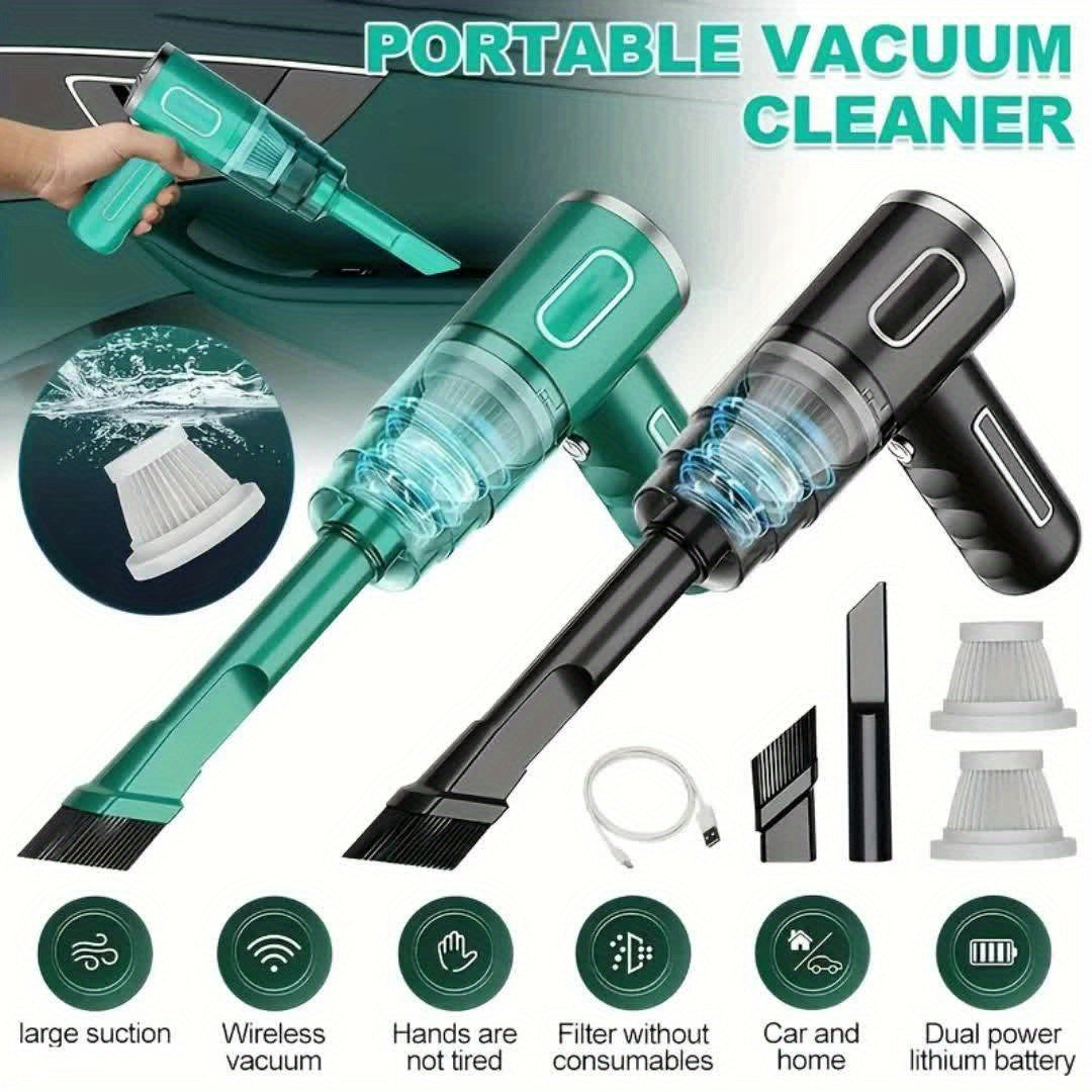 Upgraded Version, Portable Cordless Hand-held Vacuum Cleaner, Cyclone Suction Wireless Vacuum Cleaner. Echargeable Strong Suction Vacuum Cleaner Suitable For Cars/Offices/Homes