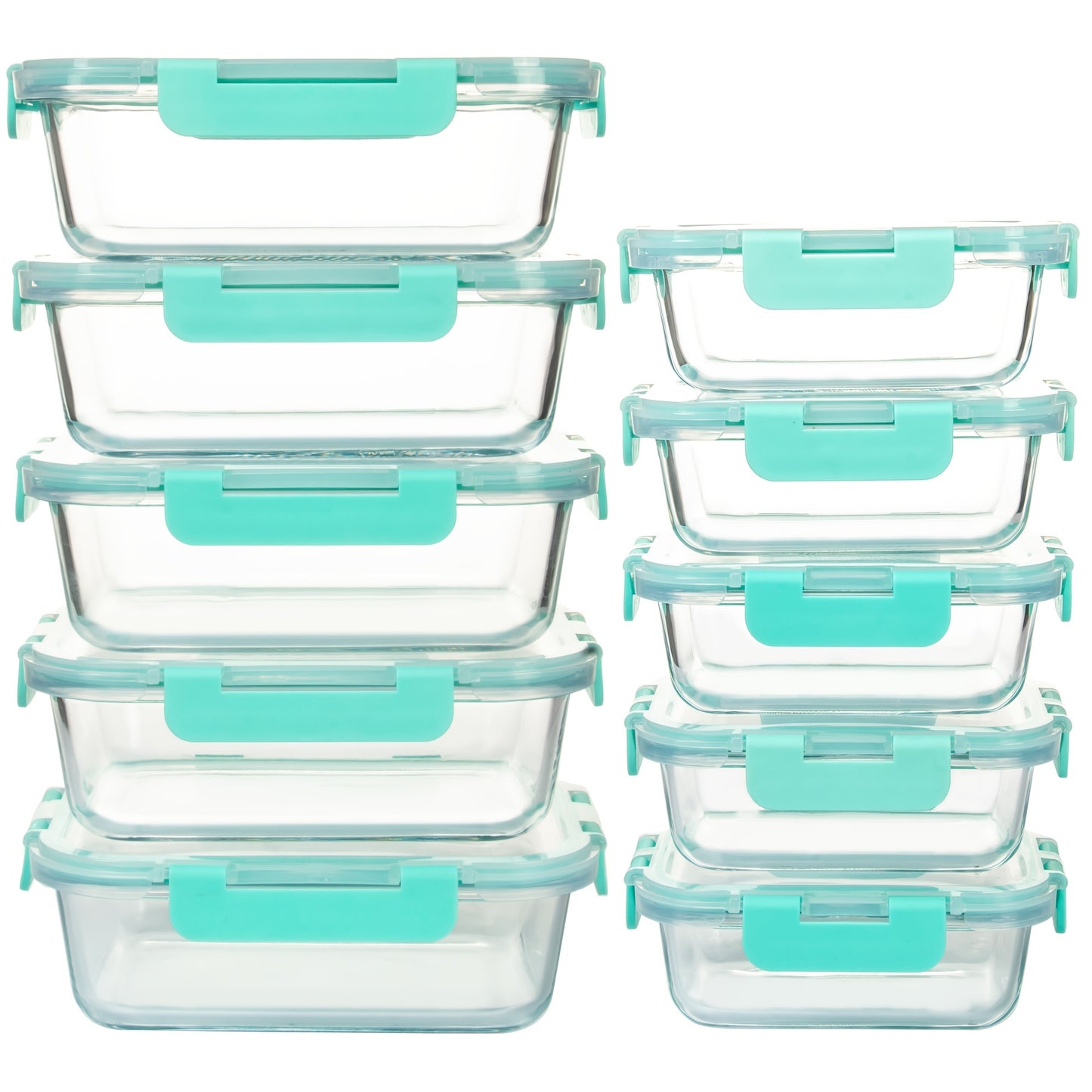 10 Pack Glass Food Storage Containers with Airtight Lids, Leak-Proof Meal Prep Containers with Lids, Dishwasher/Microwave/Freezer Safe