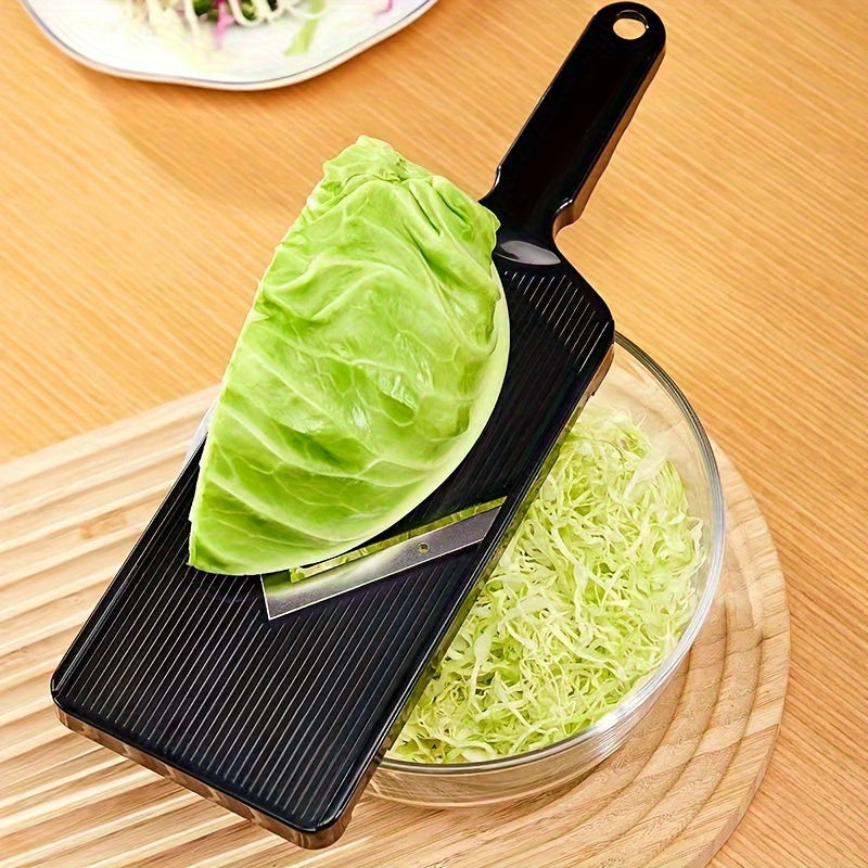 Multi-Functional Vegetable Slicer - Plastic and Stainless Steel Cabbage Shredder with Food Contact Safety for Outdoor Kitchen Appliances