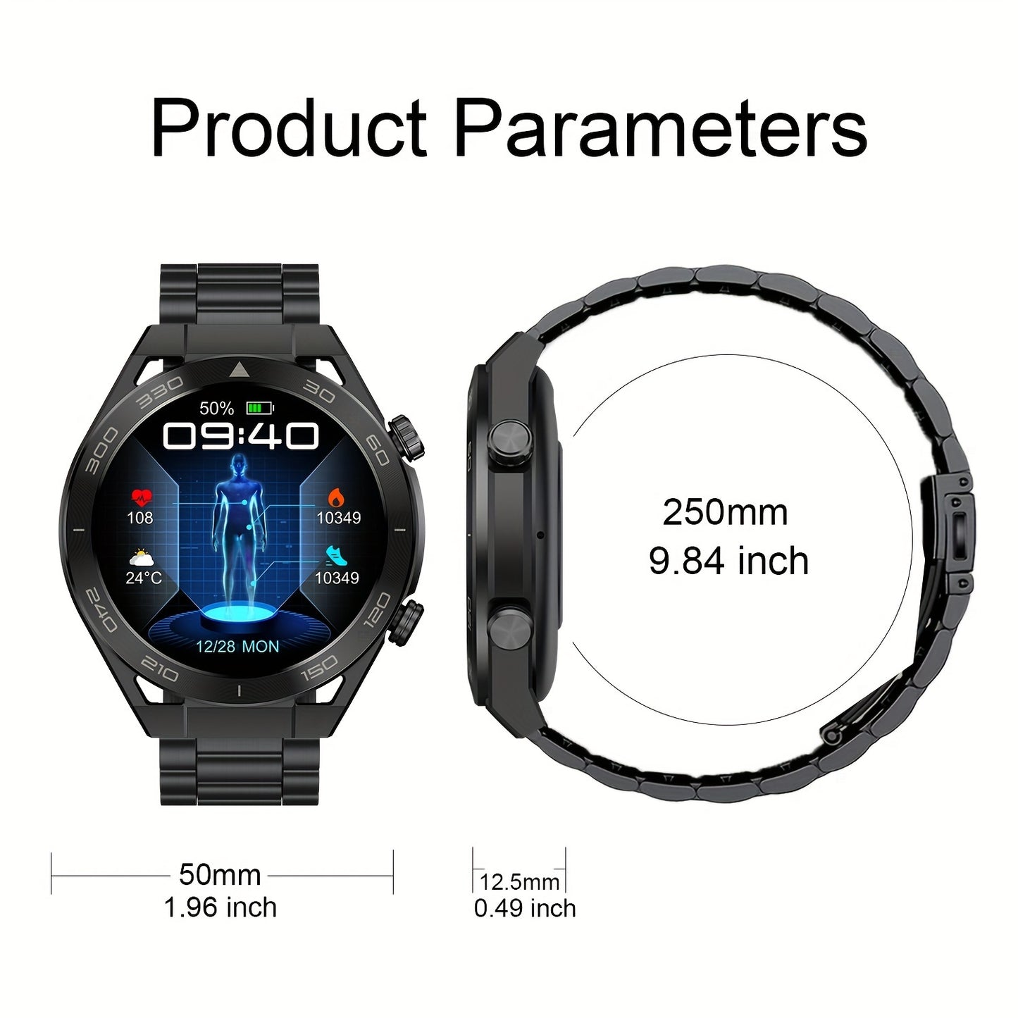 1.52"HD Touch Screen Smart Watch For, With Answer & Make Calls, Messages Notifications, 100+ Sports Modes, Pedometer, Calories, Outdoor Activity Fitness Tracker Smartwatch For Men Android And IOS Phones, Gifts For Friends