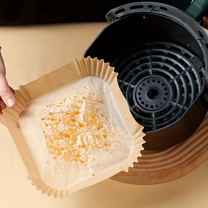 500pcs Non-Stick Air Fryer Liners - Square Paper Liners For Baking, Roasting, And Microwave Cooking - Easy Cleanup And Healthier Cooking For Hotel/Commercial